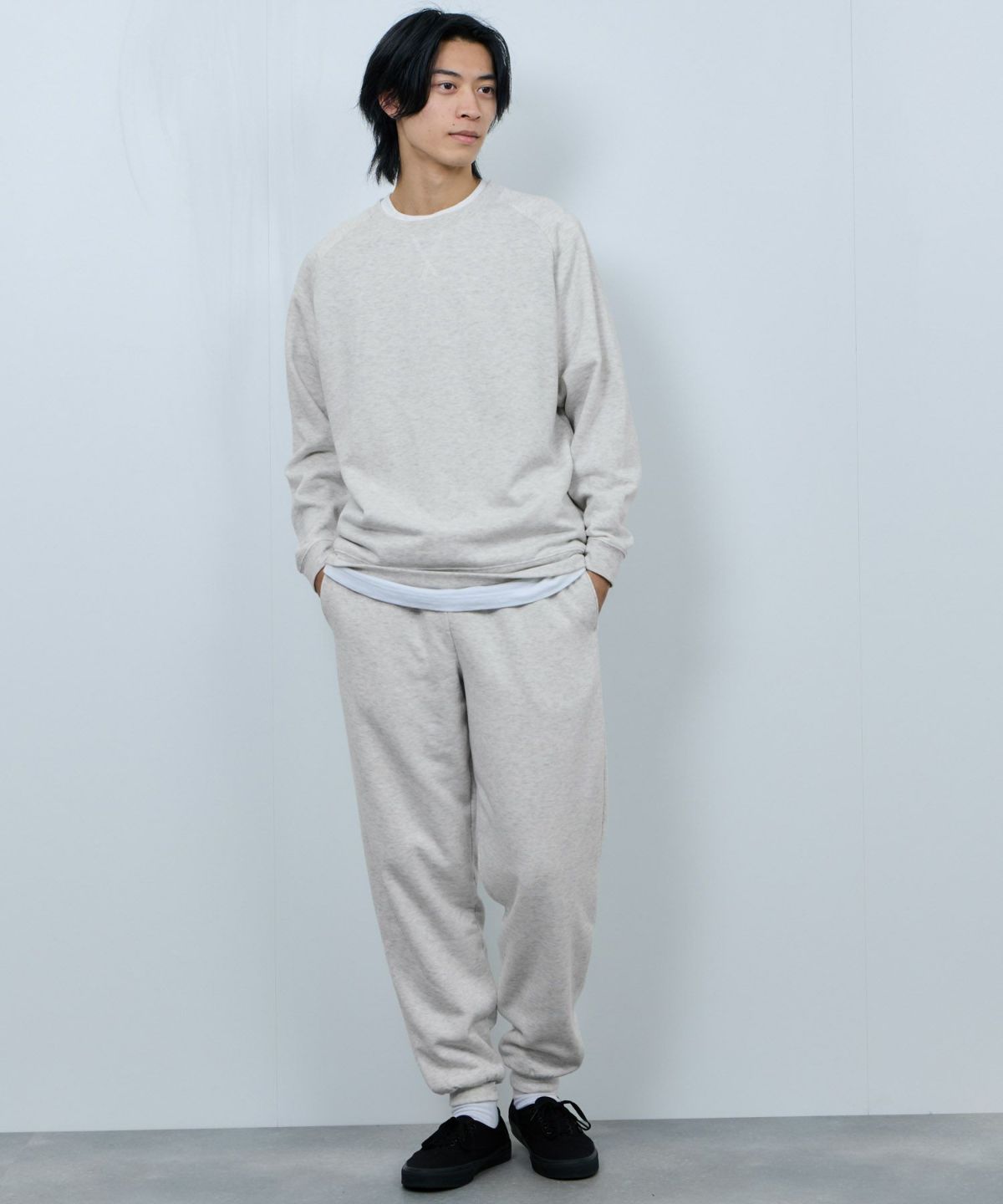 NAVY 裏ボアリラックスパンツ メンズ