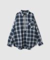 nAvy ハーフジップオンブレネルシャツ レディース