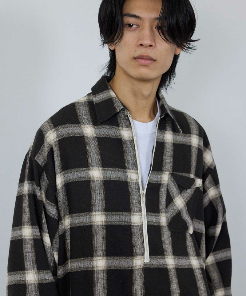 nAvy  ハーフジップオンブレネルシャツ レディース商品画像-10