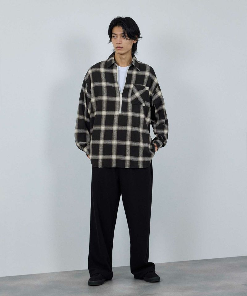 nAvy  ハーフジップオンブレネルシャツ レディース商品画像-16