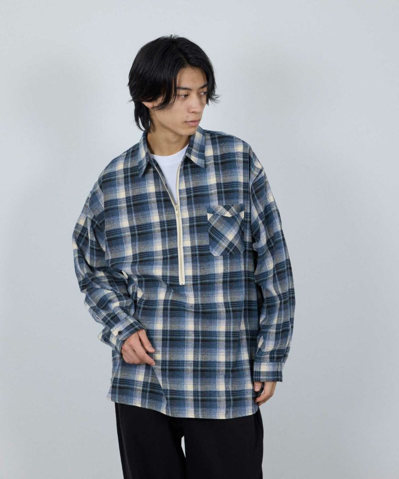 nAvy  ハーフジップオンブレネルシャツ レディース商品画像-18