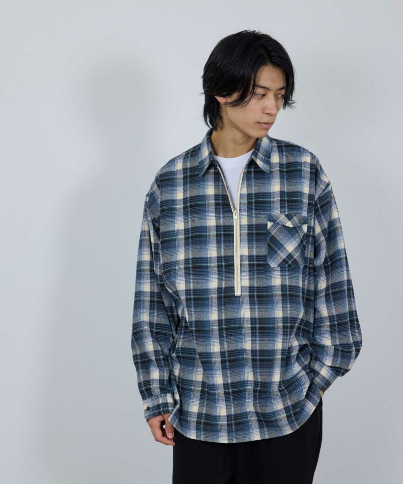 nAvy  ハーフジップオンブレネルシャツ レディース商品画像-19