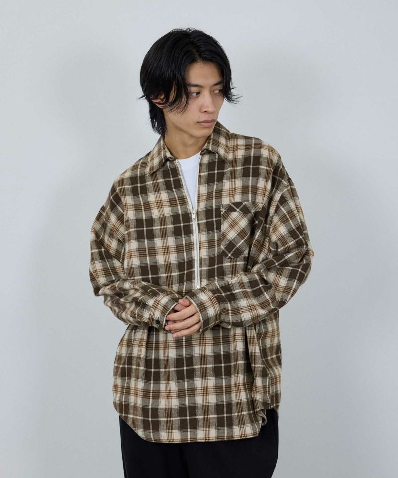 nAvy  ハーフジップオンブレネルシャツ レディース商品画像-23