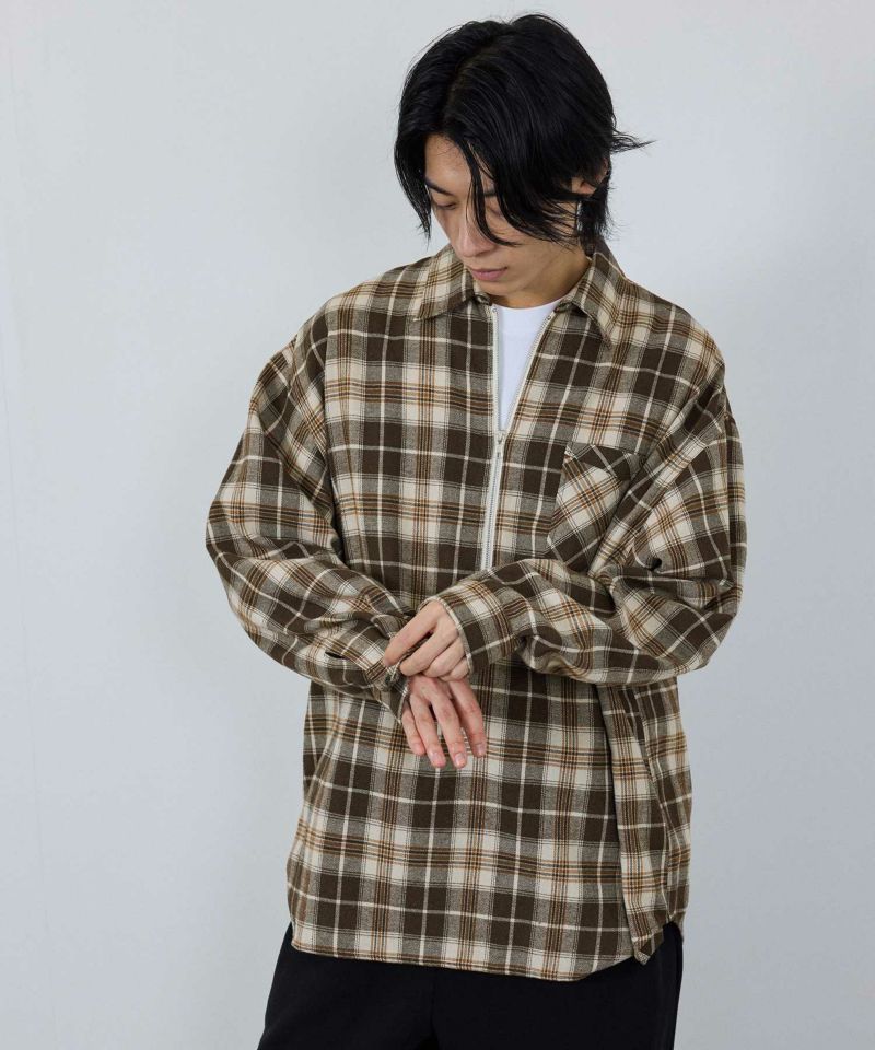 nAvy  ハーフジップオンブレネルシャツ レディース商品画像-24