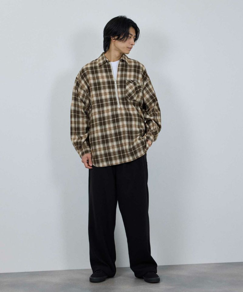 nAvy  ハーフジップオンブレネルシャツ レディース商品画像-26