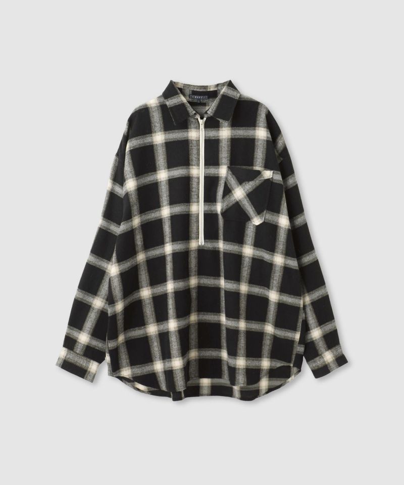 nAvy  ハーフジップオンブレネルシャツ レディース商品画像-28