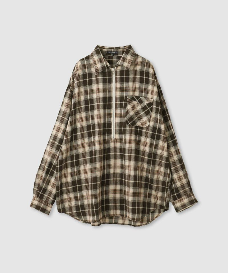 nAvy  ハーフジップオンブレネルシャツ レディース商品画像-30