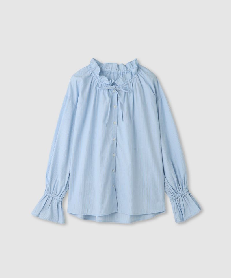 Idnes  ストライプフリルブラウス レディース商品画像-2