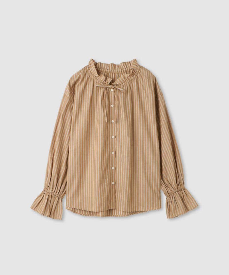 Idnes  ストライプフリルブラウス レディース商品画像-3