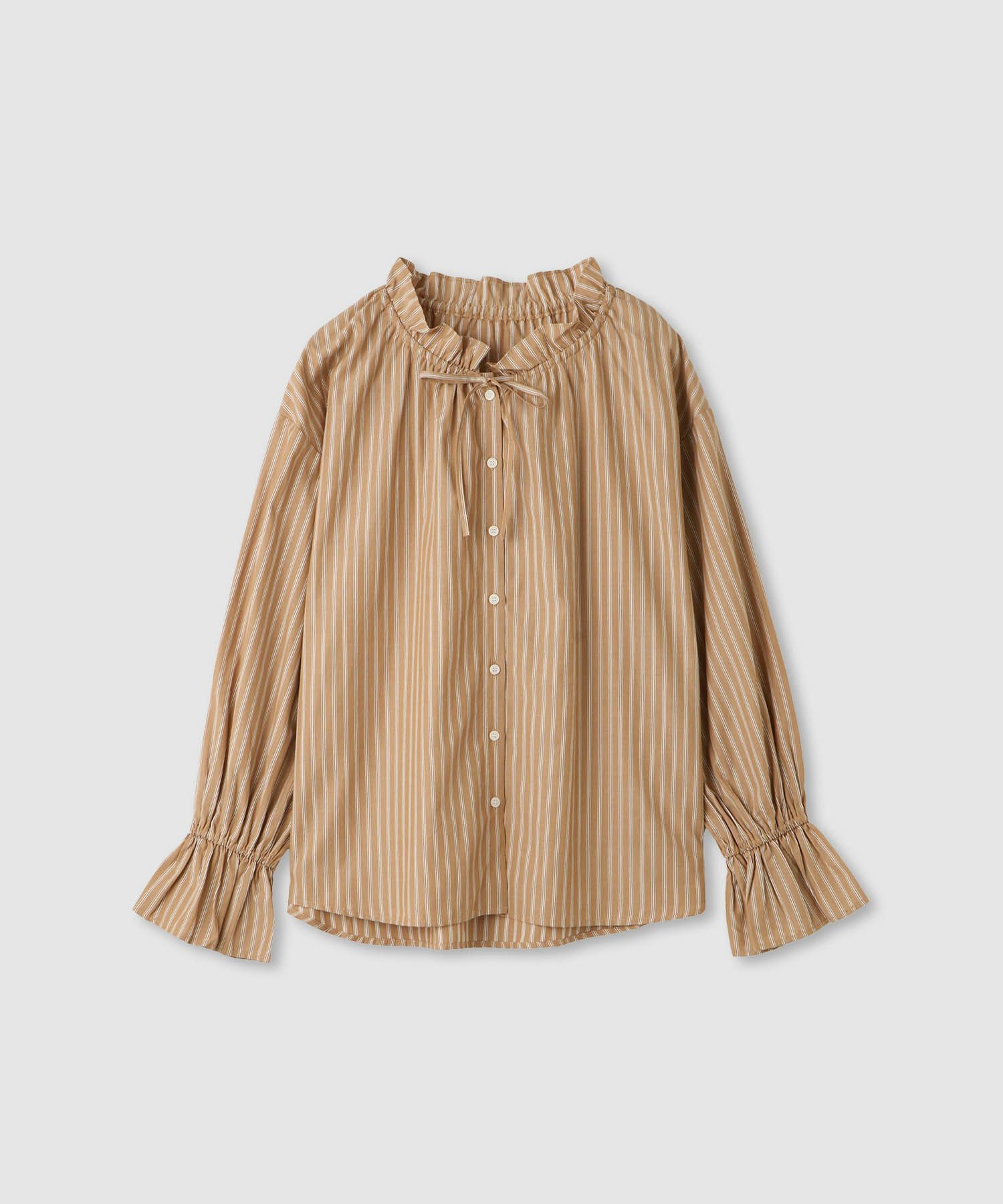 Idnes  ストライプフリルブラウス レディース商品画像-3