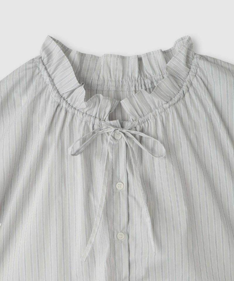 Idnes  ストライプフリルブラウス レディース商品画像-5