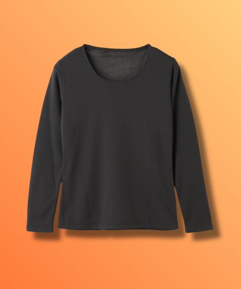 nAvy  MAC HEAT 裏シャギーインナー Uネック長袖 レディース メール便 対応商品商品画像-1