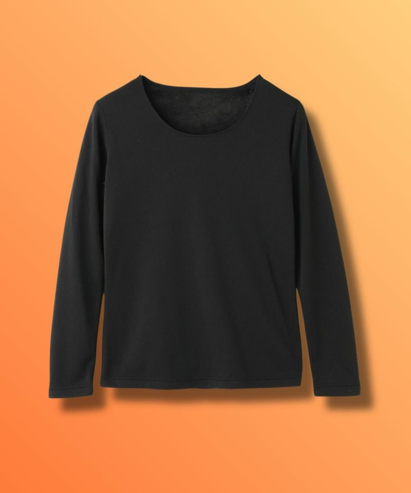 nAvy  MAC HEAT 裏シャギーインナー Uネック長袖 レディース メール便 対応商品商品画像-2