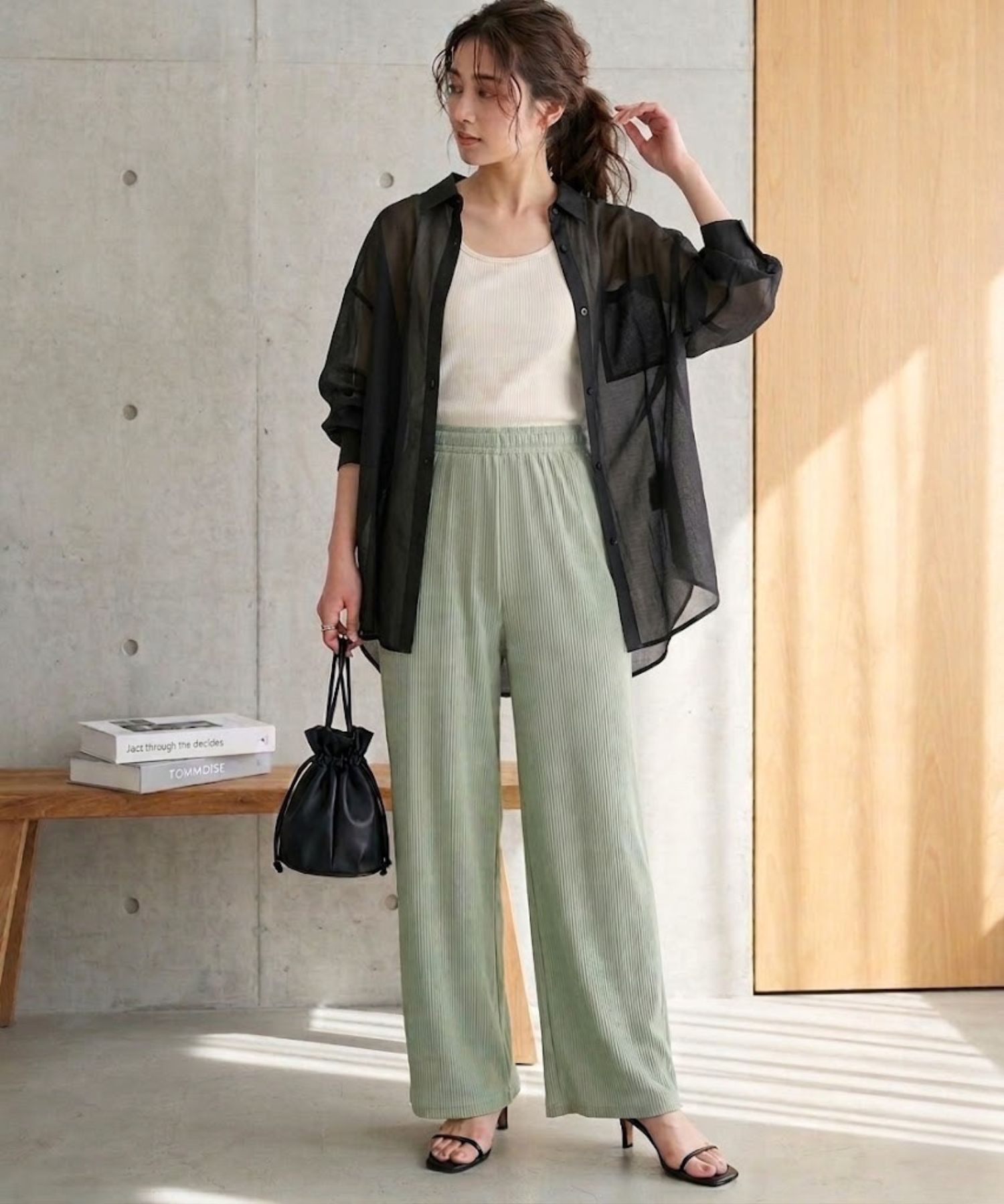 nAvy  ハピ楽 畦編み起毛パンツ レディース商品サムネイル-6