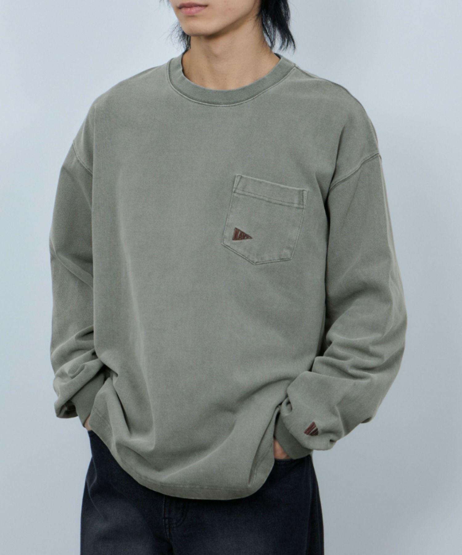 NAVY  リラックスヘビーウェイト長袖Tシャツ メンズ商品サムネイル-2