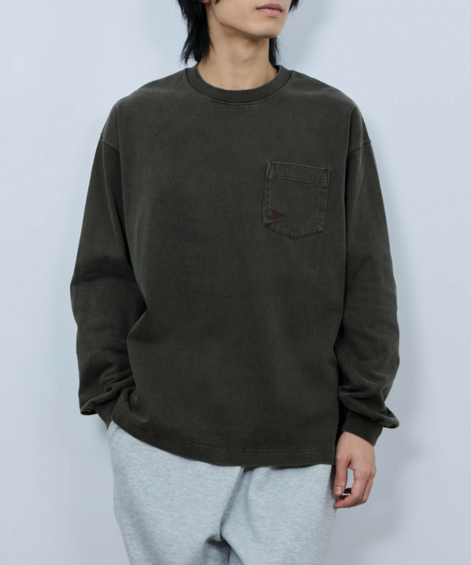 NAVY  リラックスヘビーウェイト長袖Tシャツ メンズ商品画像-3