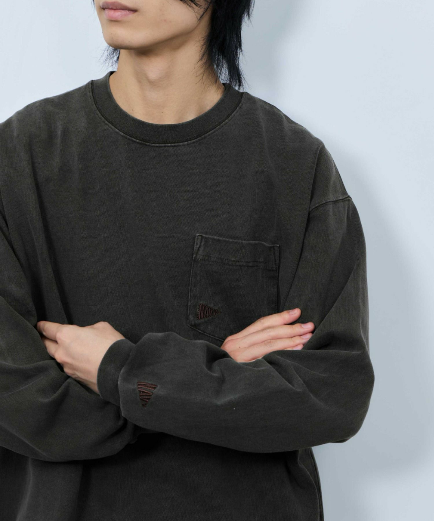 NAVY  リラックスヘビーウェイト長袖Tシャツ メンズ商品サムネイル-11