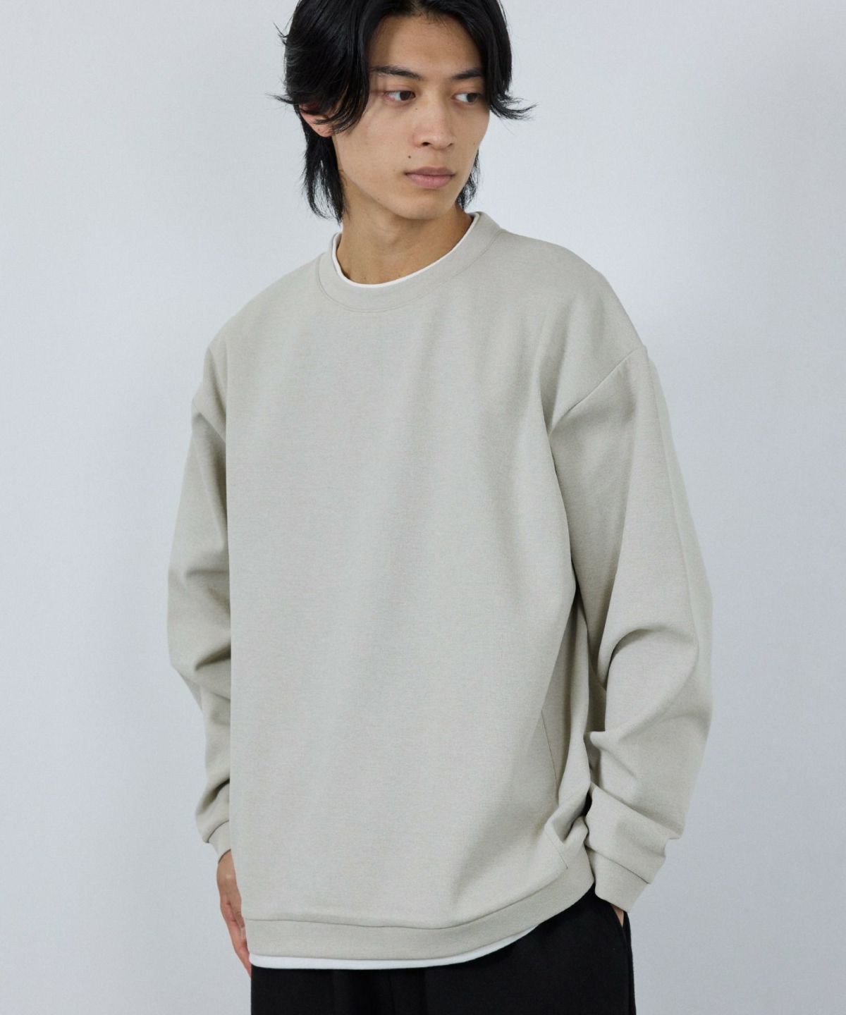 URBAN COLLECTION Air Smoosy 全方向ストレッチ ダンボールニットクルートレーナー メンズ