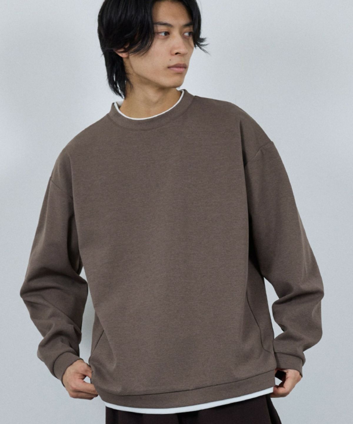 URBAN COLLECTION Air Smoosy 全方向ストレッチ ダンボールニットクルートレーナー メンズ