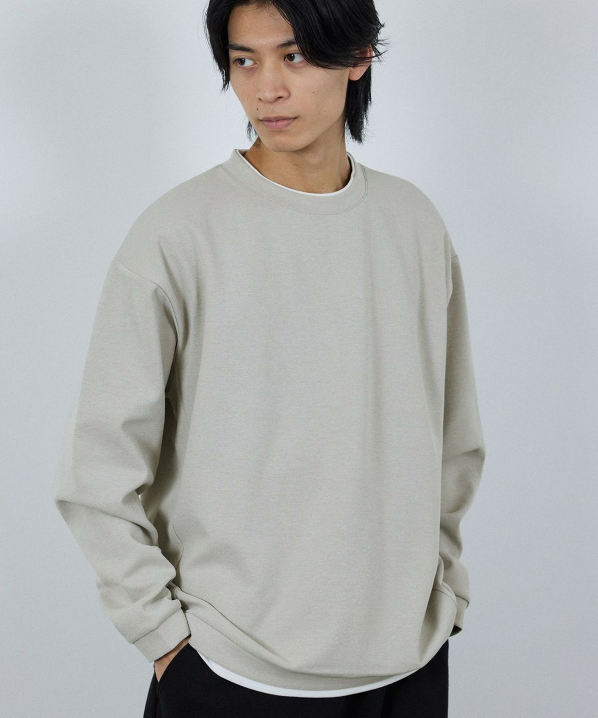 URBAN COLLECTION Air Smoosy 全方向ストレッチ ダンボールニットクルートレーナー メンズ