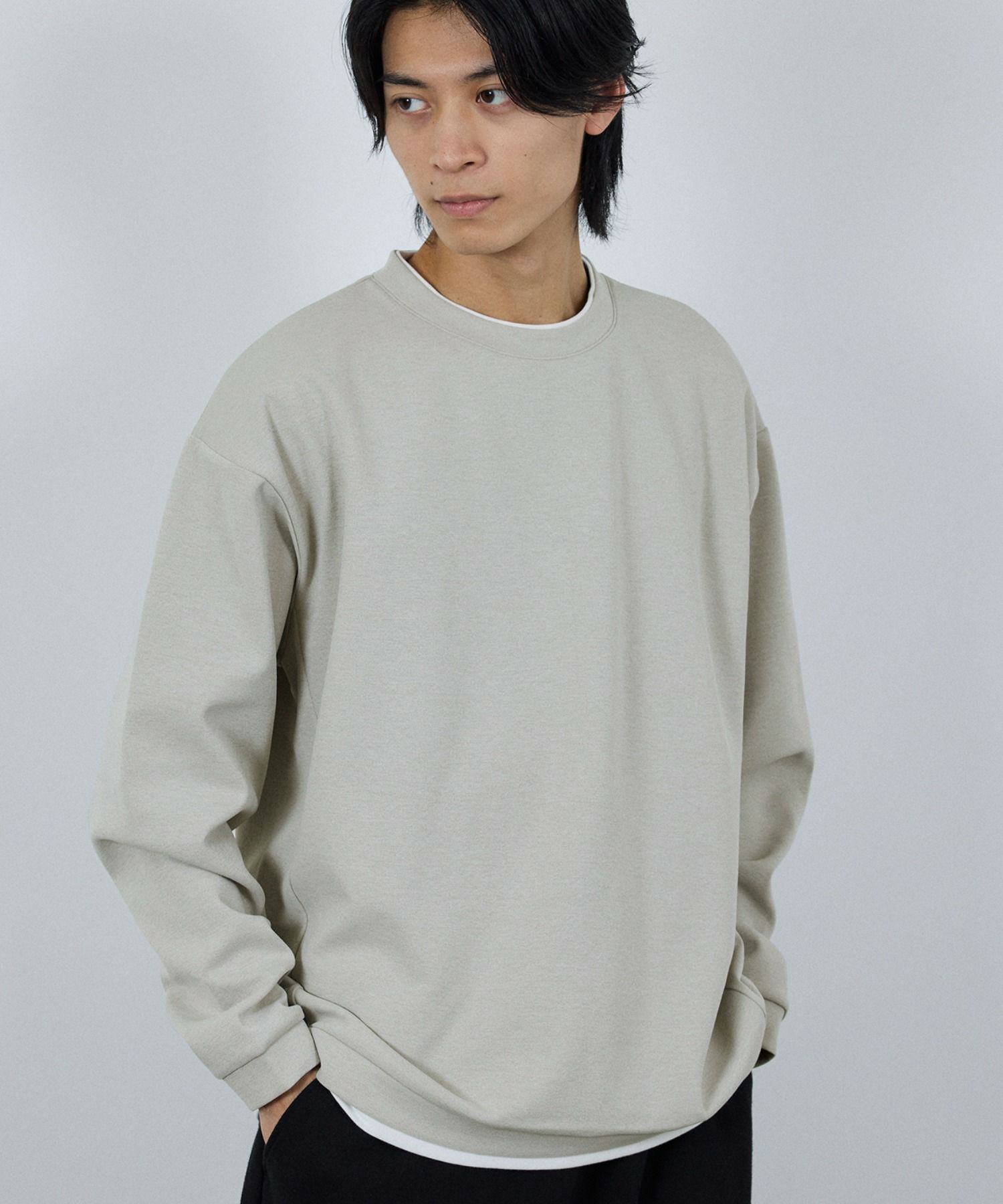 URBAN COLLECTION Air Smoosy 全方向ストレッチ ダンボールニットクルートレーナー メンズ