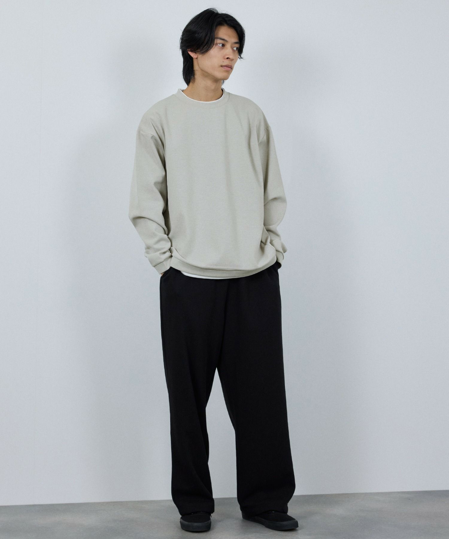 URBAN COLLECTION Air Smoosy 全方向ストレッチ ダンボールニットクルートレーナー メンズ