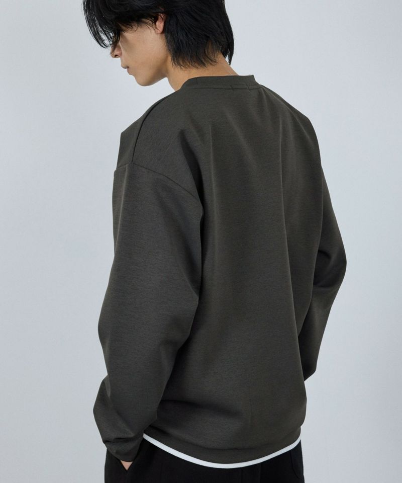 URBAN COLLECTION Air Smoosy 全方向ストレッチ ダンボールニットクルートレーナー メンズ商品画像-7