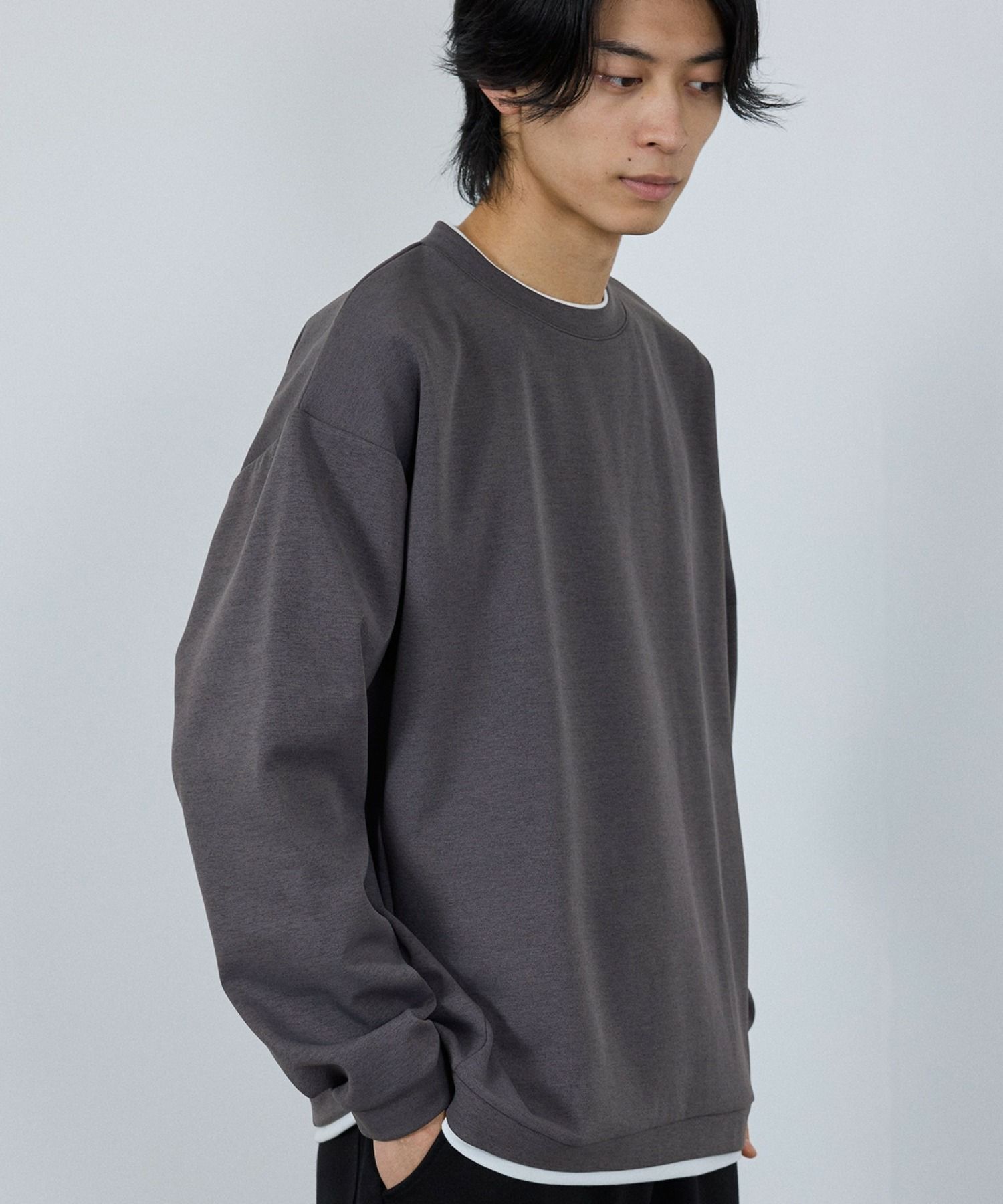 URBAN COLLECTION  Air Smoosy 全方向ストレッチ ダンボールニットクルートレーナー メンズ商品画像-11