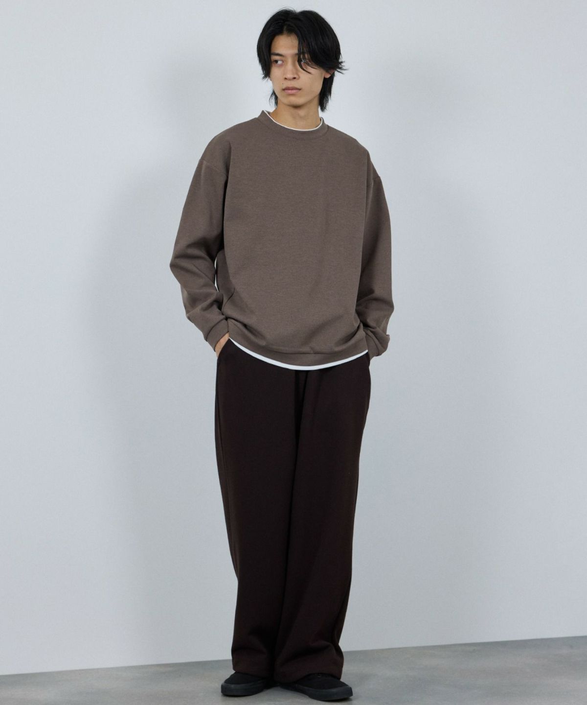 URBAN COLLECTION Air Smoosy 全方向ストレッチ ダンボールニットクルートレーナー メンズ