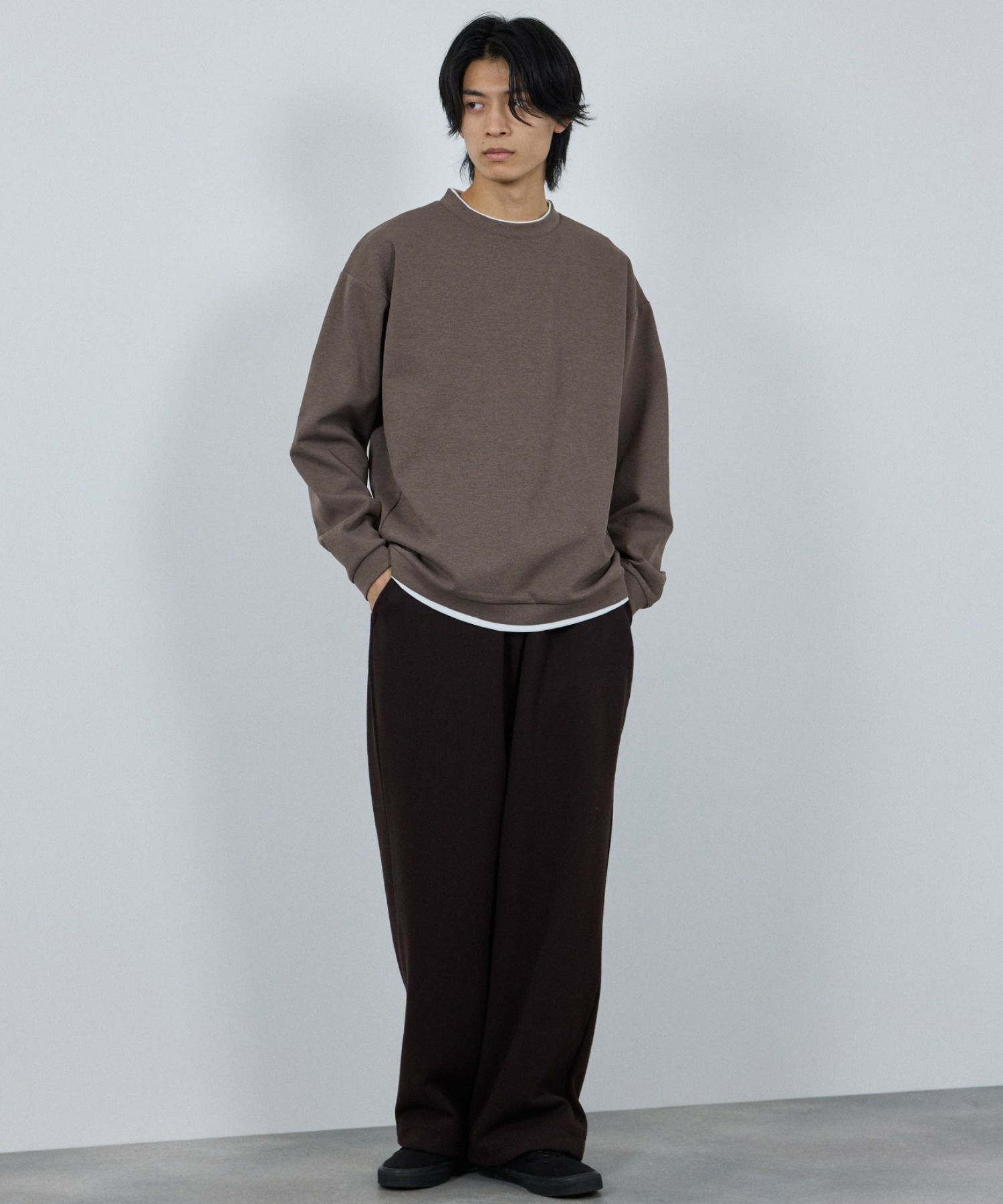 URBAN COLLECTION Air Smoosy 全方向ストレッチ ダンボールニットクルートレーナー メンズ