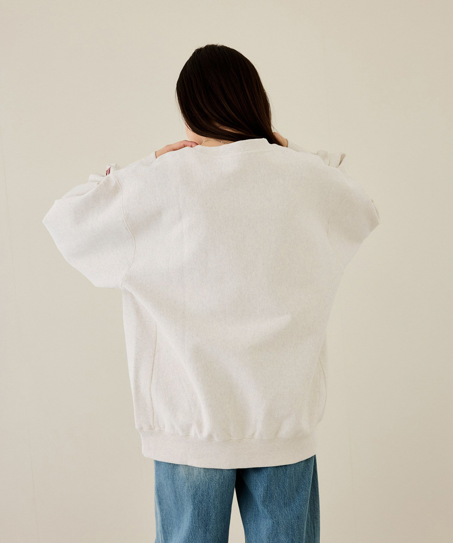 NAVY  ヘビーウェイト ワンポイント刺繍クルーネックスウェット メンズ商品画像-6