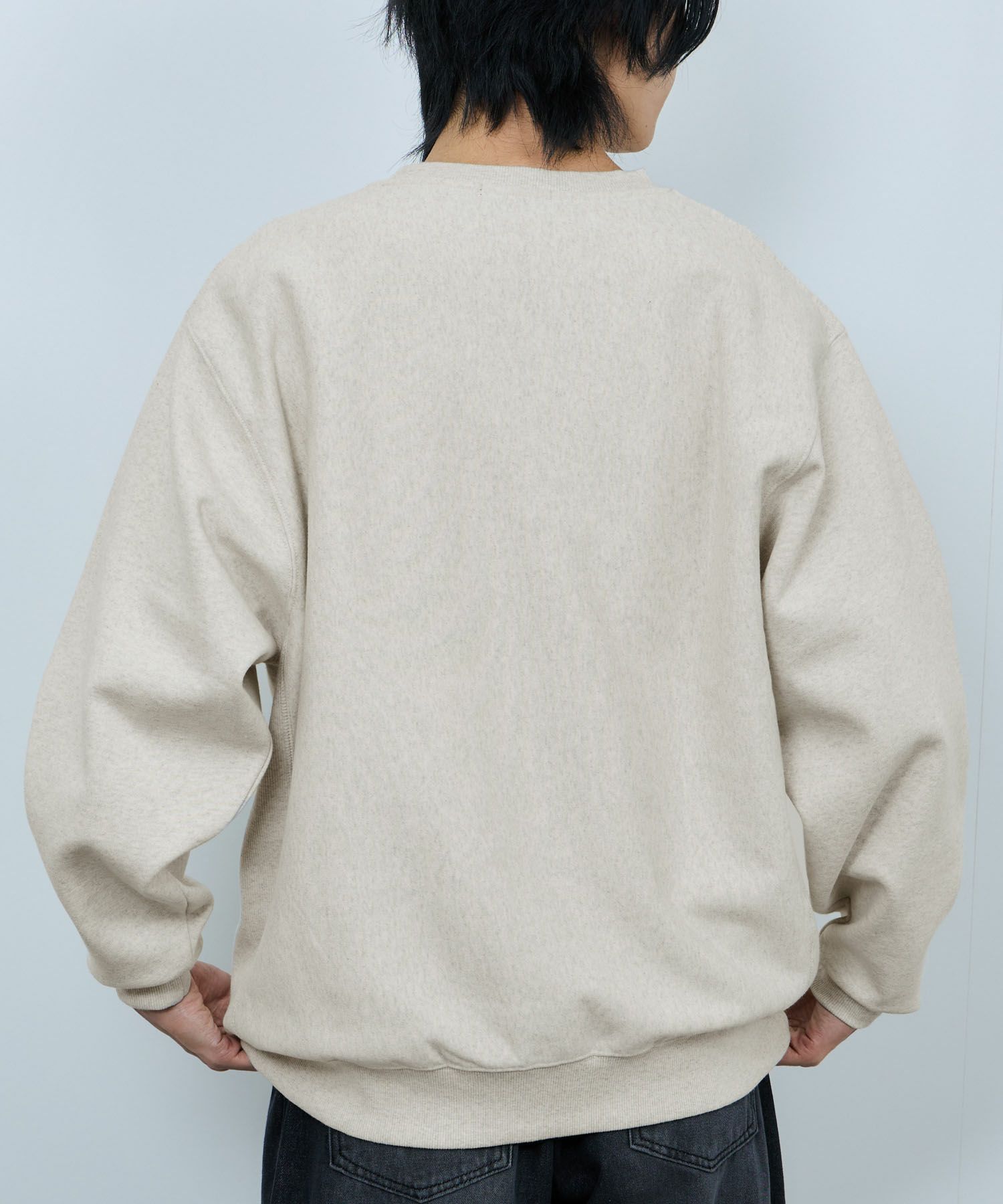 NAVY ヘビーウェイト ワンポイント刺繍クルーネックスウェット メンズ