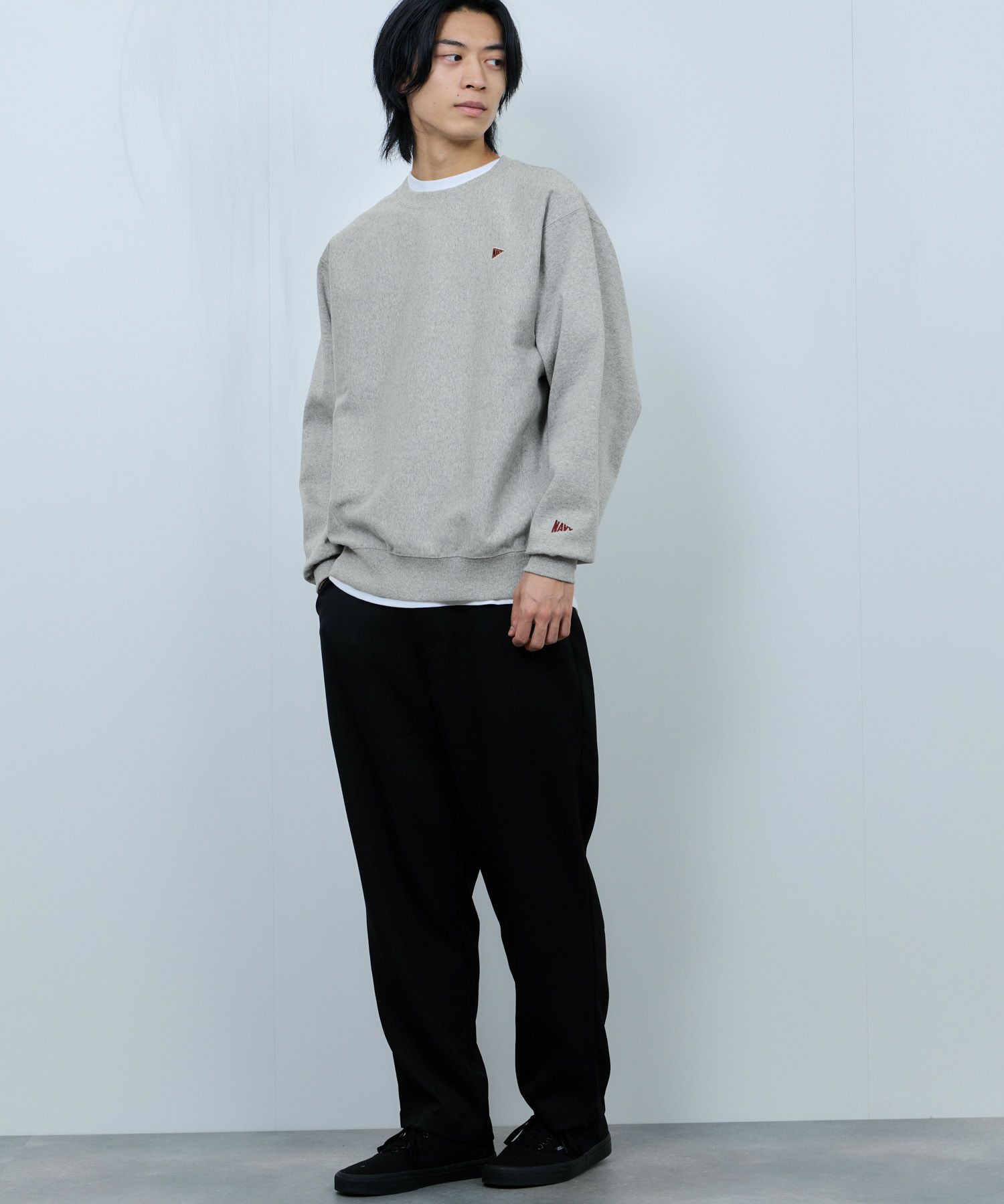 NAVY  ヘビーウェイト ワンポイント刺繍クルーネックスウェット メンズ商品画像-17