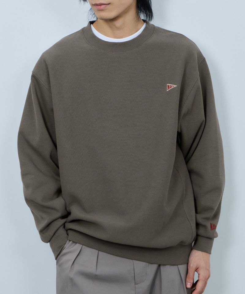 NAVY  ヘビーウェイト ワンポイント刺繍クルーネックスウェット メンズ商品画像-22