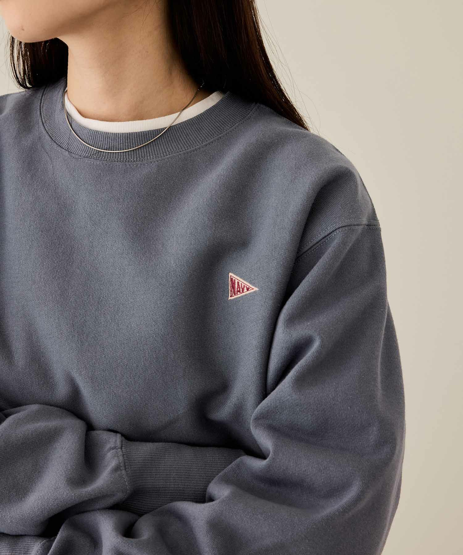 NAVY ヘビーウェイト ワンポイント刺繍クルーネックスウェット メンズ
