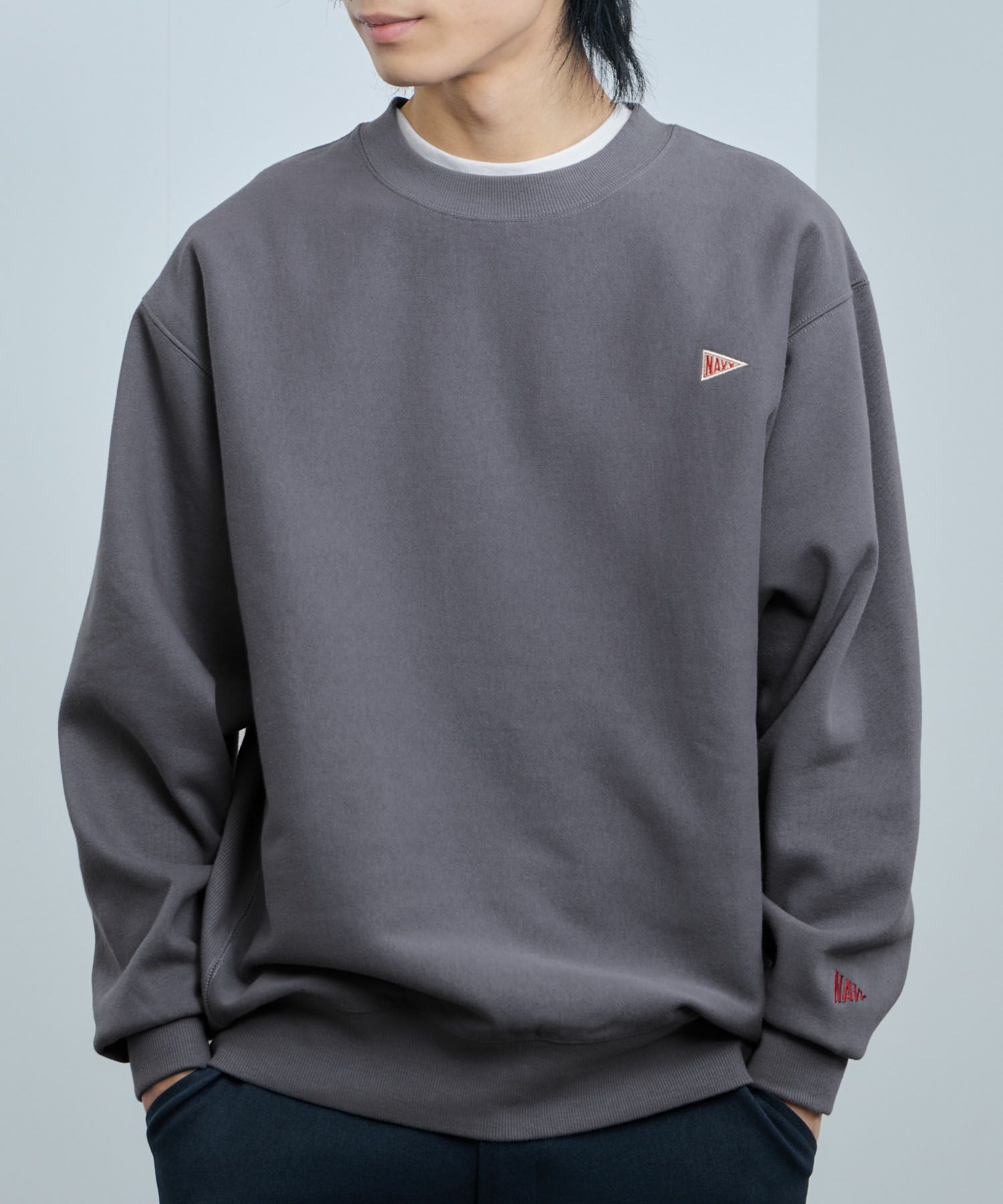 NAVY  ヘビーウェイト ワンポイント刺繍クルーネックスウェット メンズ商品画像-28