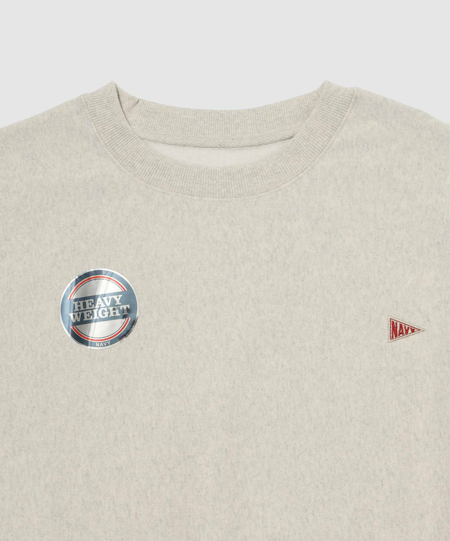 NAVY ヘビーウェイト ワンポイント刺繍クルーネックスウェット メンズ