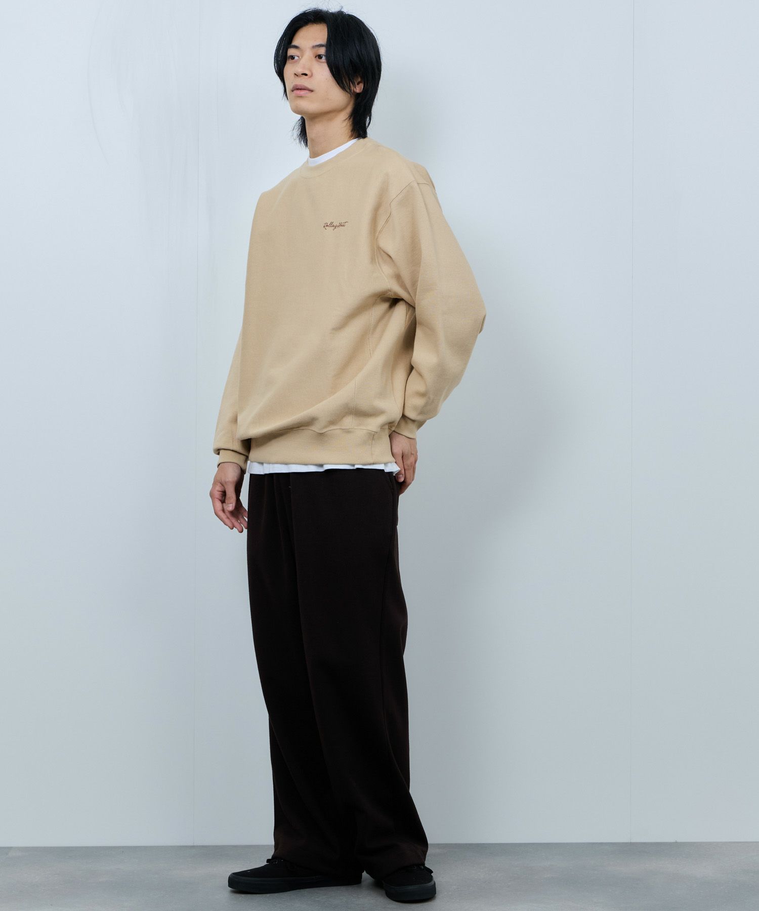 NAVY ヘビーウェイト フードプリントクルーネックスウェット メンズ商品画像-9