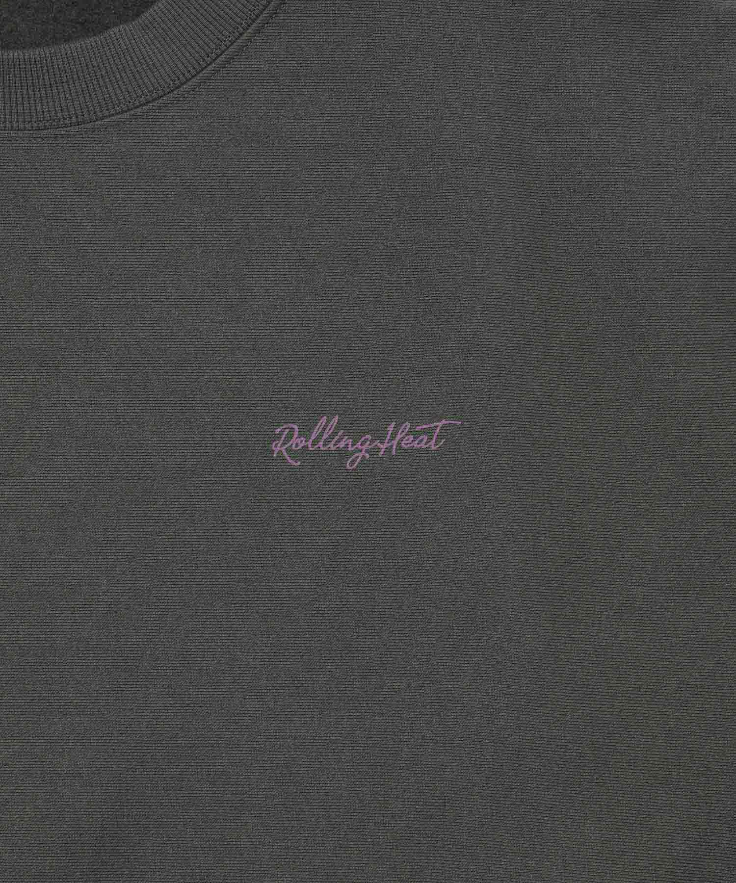 NAVY ヘビーウェイト フードプリントクルーネックスウェット メンズ