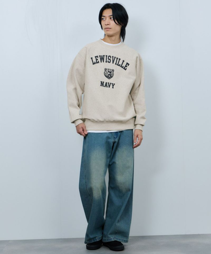 NAVY  ヘビーウェイト カレッジプリントクルーネックスウェット メンズ商品画像-6