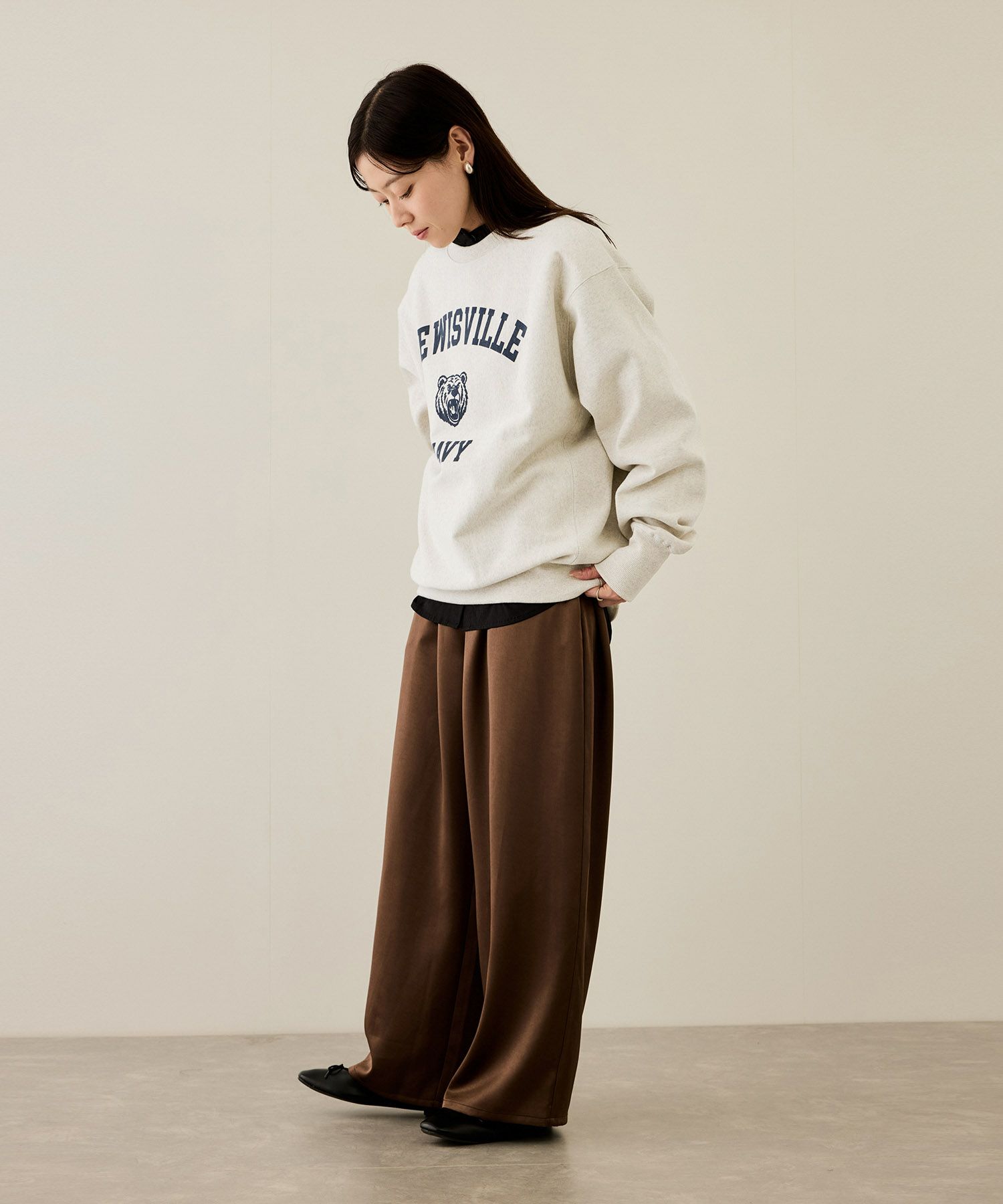 NAVY ヘビーウェイト カレッジプリントクルーネックスウェット メンズ