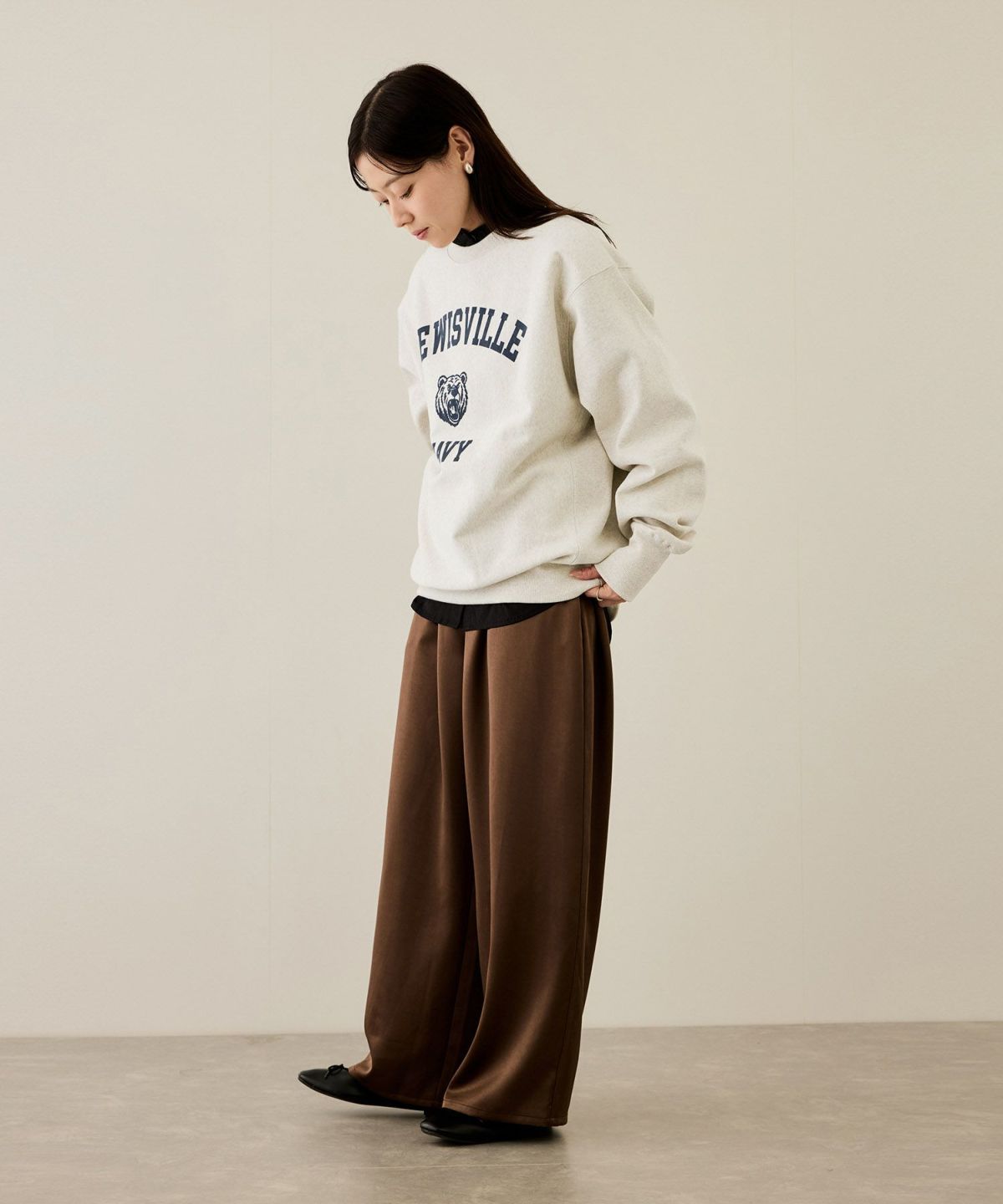 NAVY ヘビーウェイト カレッジプリントクルーネックスウェット メンズ