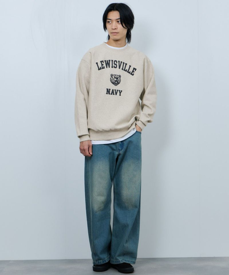 NAVY  ヘビーウェイト カレッジプリントクルーネックスウェット メンズ商品画像-7