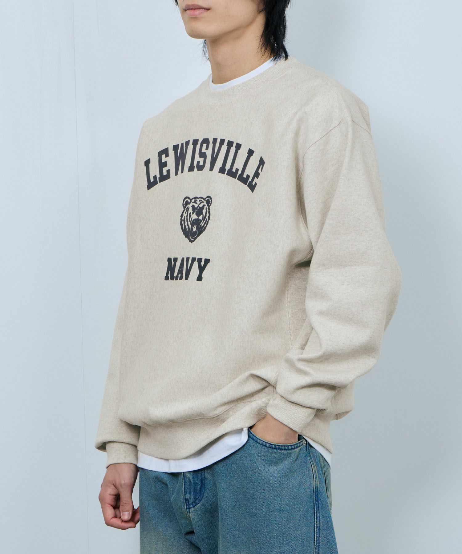 [値下げ]NAVY  ヘビーウェイト カレッジプリントクルーネックスウェット メンズ商品サムネイル-8