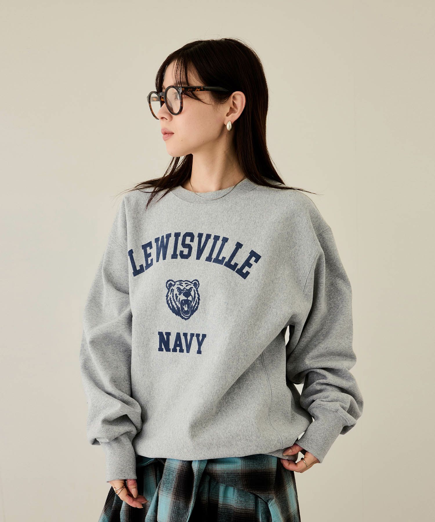 [値下げ]NAVY  ヘビーウェイト カレッジプリントクルーネックスウェット メンズ商品サムネイル-14