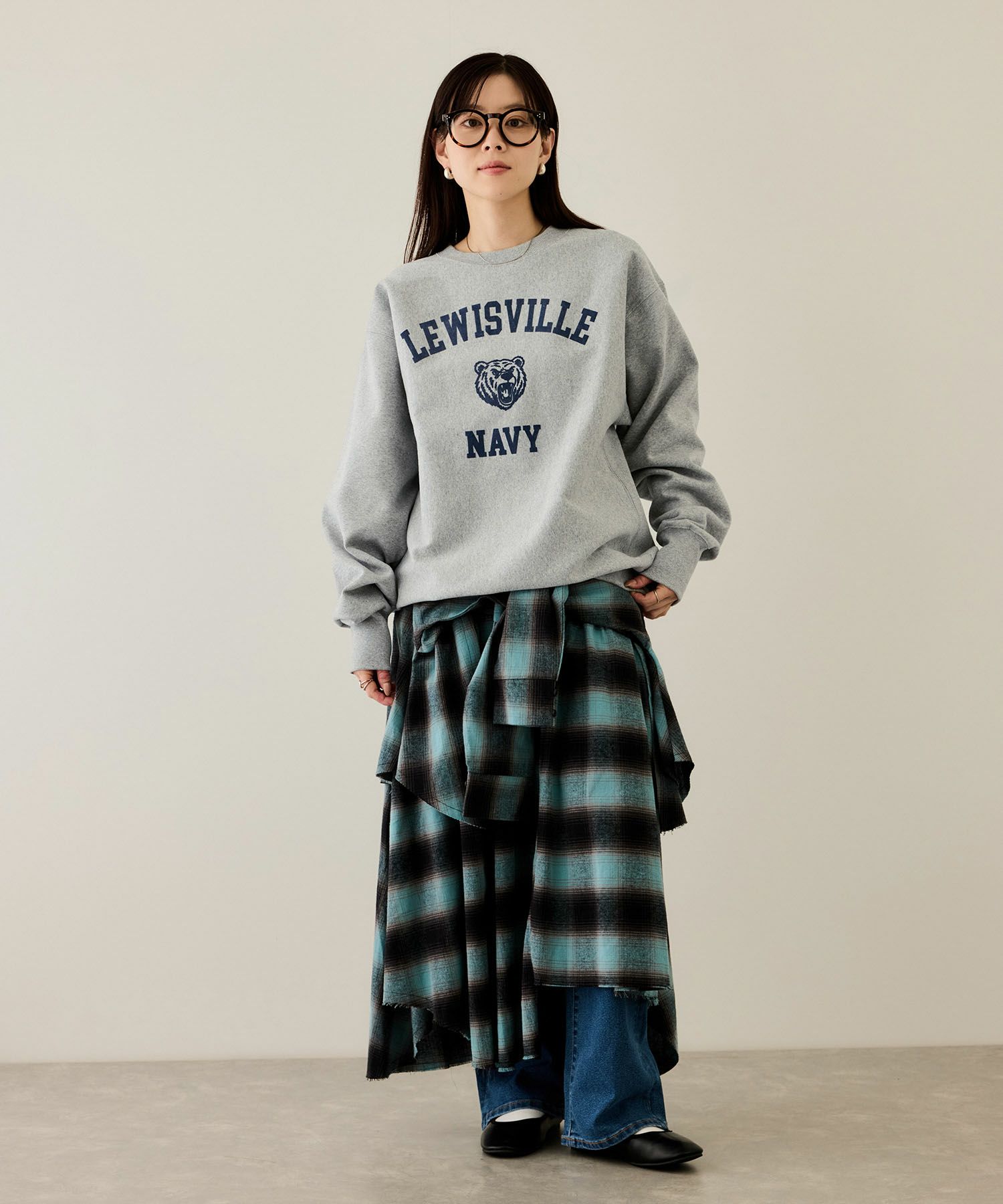 [値下げ]NAVY  ヘビーウェイト カレッジプリントクルーネックスウェット メンズ商品画像-15