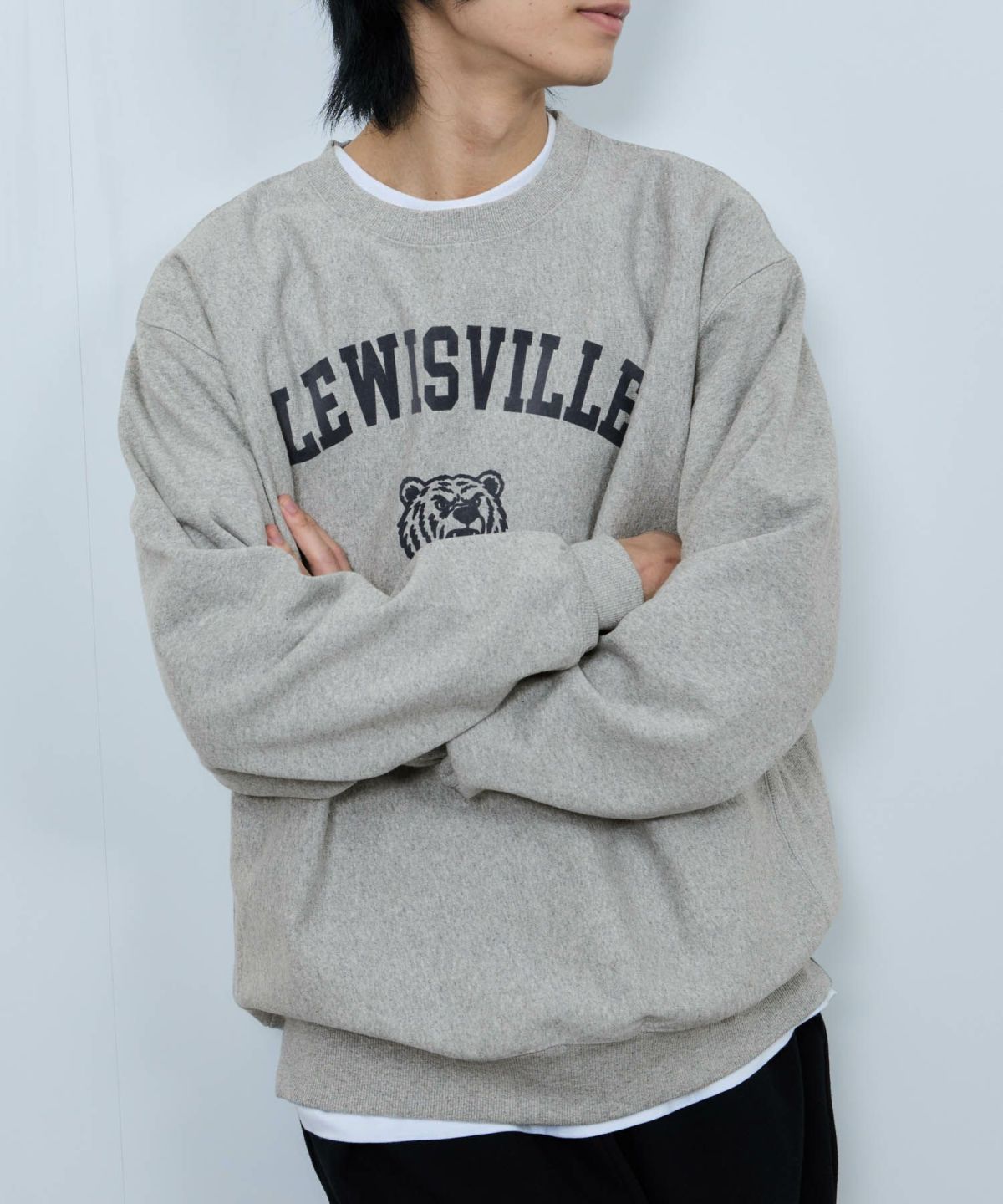 NAVY ヘビーウェイト カレッジプリントクルーネックスウェット メンズ