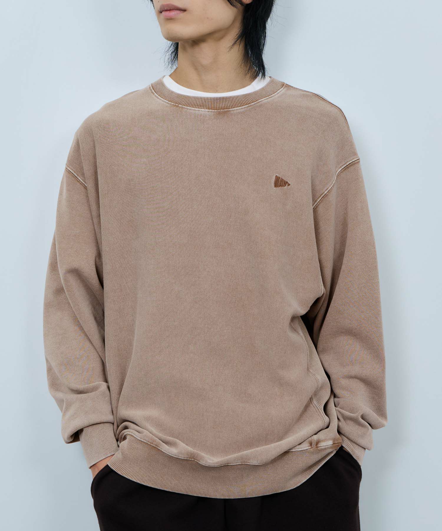 [値下げ]NAVY  ヘビーウェイト 裏毛アシッド加工クルーネックスウェット メンズ商品画像-4