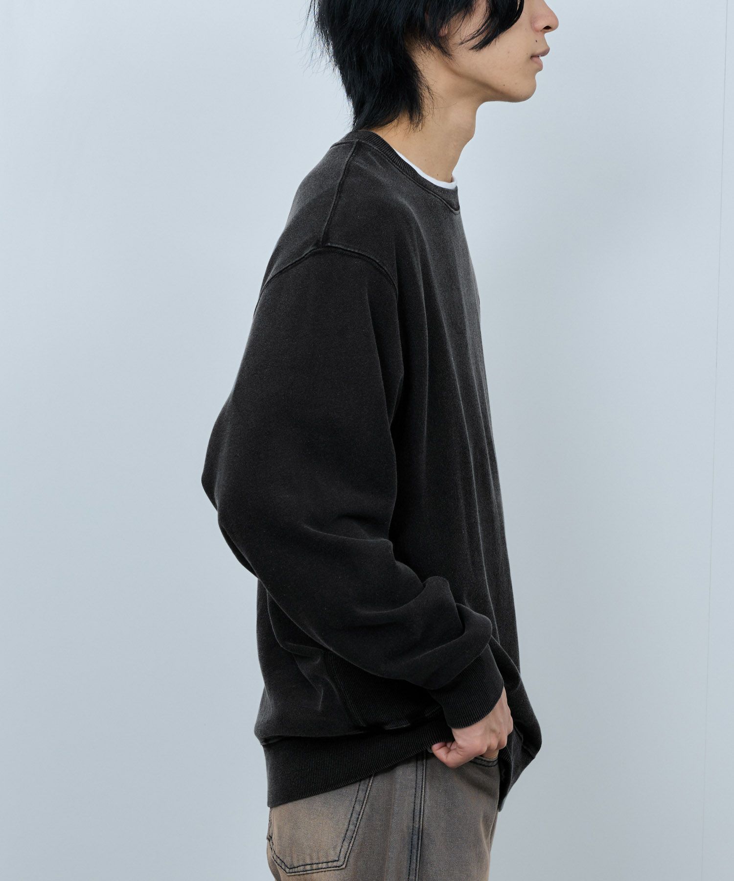 [値下げ]NAVY  ヘビーウェイト 裏毛アシッド加工クルーネックスウェット メンズ商品画像-6