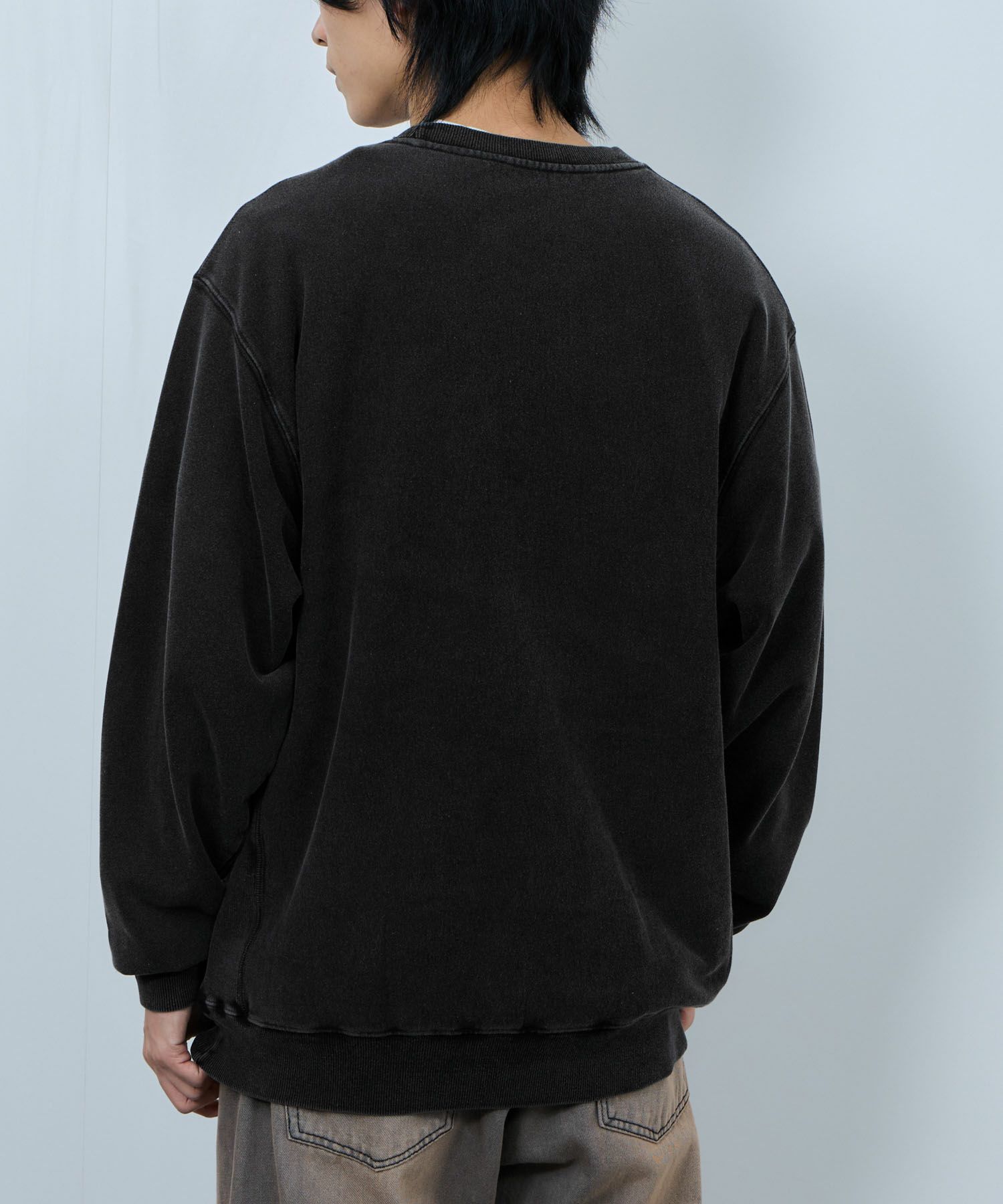 NAVY ヘビーウェイト 裏毛アシッド加工クルーネックスウェット メンズ商品画像-7